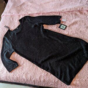 Marina Rinaldi - Black Sweater Knit Sequin Cocktail Dress -  NWT  Size L